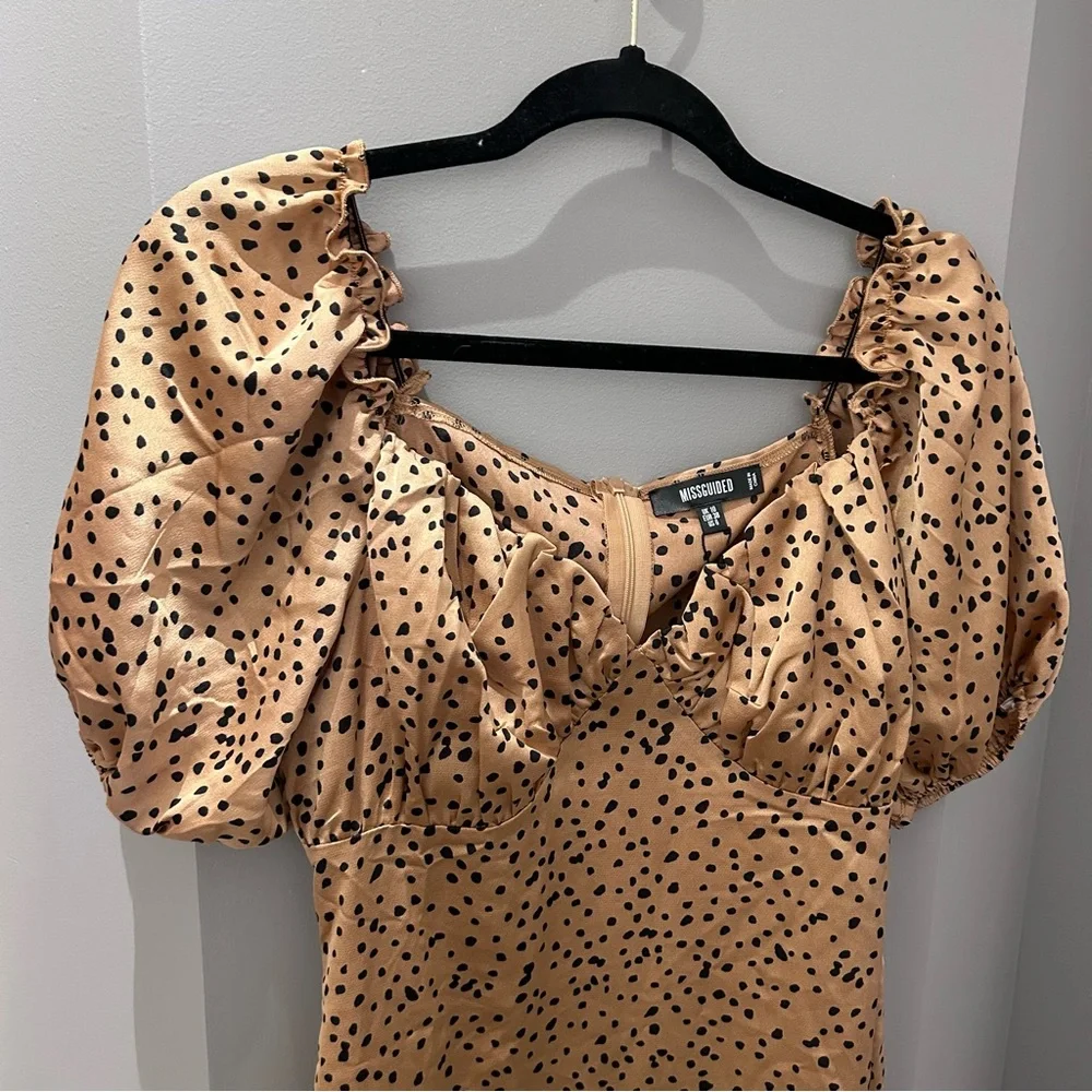 NWT Missguided Milkmaid Skater Dress Dalmatian Print-6